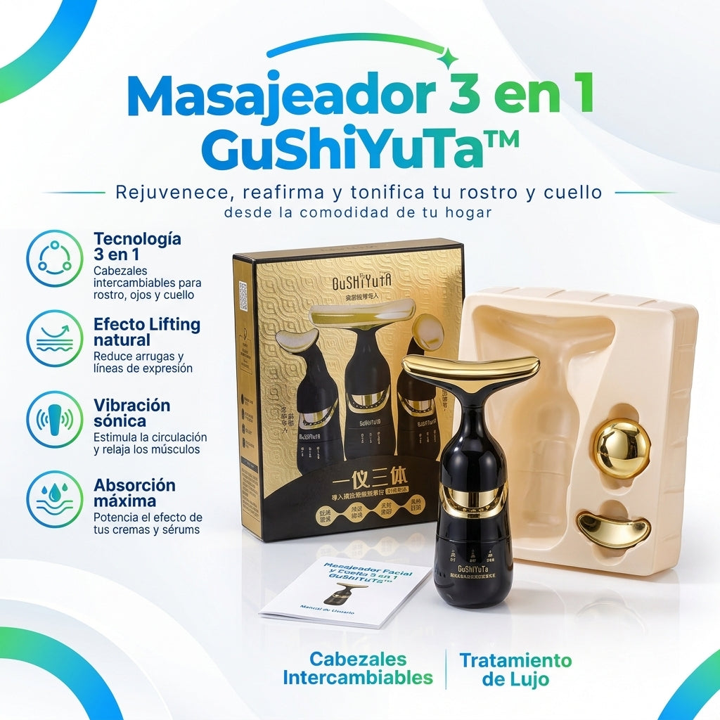 Masajeador Facial 3 en 1 Shop Pro™ – Set de Rejuvenecimiento y Lifting Eléctrico